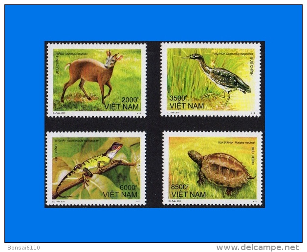 VN 2011-0017, Animals From Ba Be National Park, Set Of 4 MNH Stamps - Vietnam