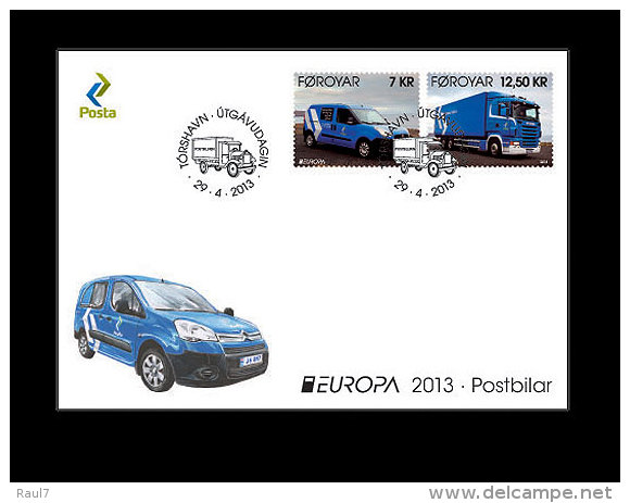 Feroé - 2013 - Véhicules Postaux, Europa 2013 - FDC - 2013