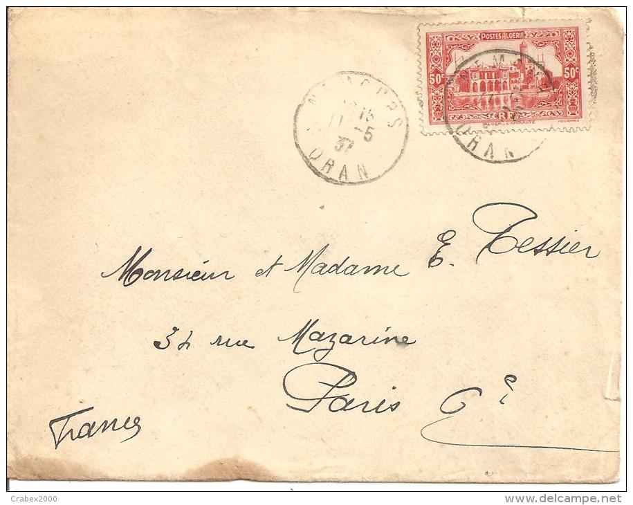 N°Y&T  112   ORAN  Vers   PARIS    Le   11 JUILLET    1937 - Lettres & Documents