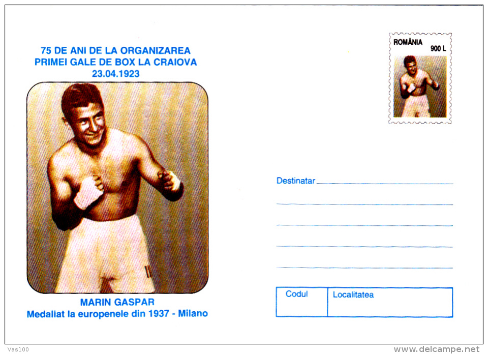 BOXING, ROMANIAN BOXERS, 3X COVERS STATIONERY, ENTIERE POSTAUX, 1998, ROMANIA - Marcofilia