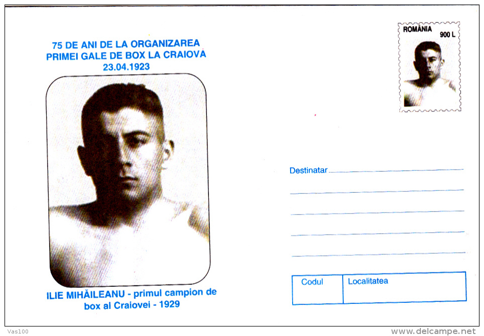 BOXING, ROMANIAN BOXERS, 3X COVERS STATIONERY, ENTIERE POSTAUX, 1998, ROMANIA - Poststempel (Marcophilie)