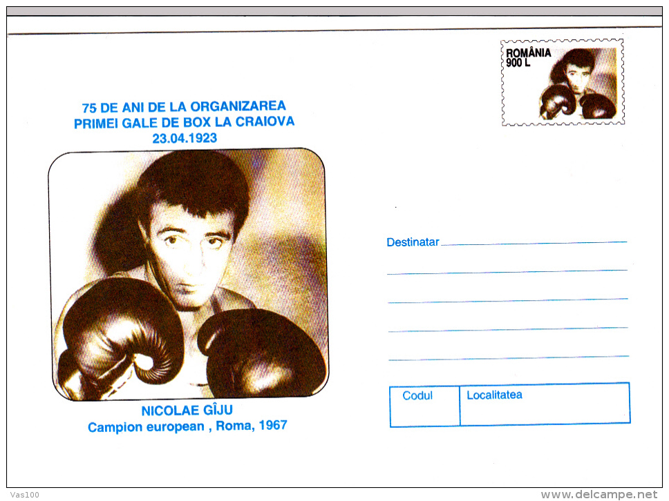 BOXING, ROMANIAN BOXERS, 3X COVERS STATIONERY, ENTIERE POSTAUX, 1998, ROMANIA - Marcophilie