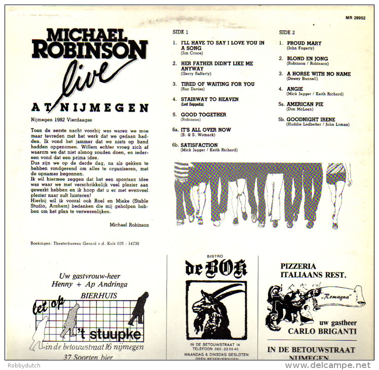 * LP *  MICHAEL ROBINSON - LIVE AT NIJMEGEN (Handsigned Holland 1983) - Handtekening