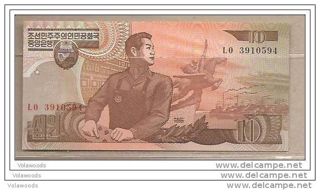 Corea Del Nord - Banconota Non Circolata Da 10 Won - 1998 - Corea Del Nord