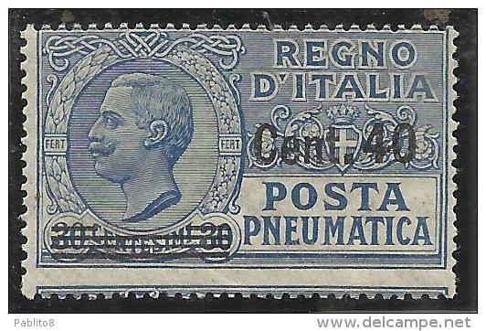 ITALIA REGNO ITALY KINGDOM 1924 1925 POSTA PNEUMATICA V.E.III CENT.40 SU 30 MNH VARIETY VARIETA' SIGNED FIRMATO - Pneumatic Mail