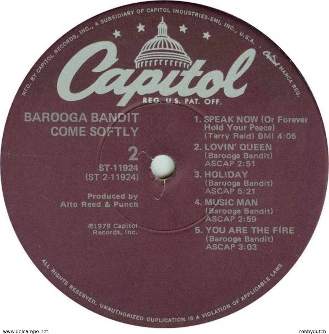 * LP *  BAROOGA BANDIT - COME SOFTLY (USA 1979 EX-!!!) - Rock