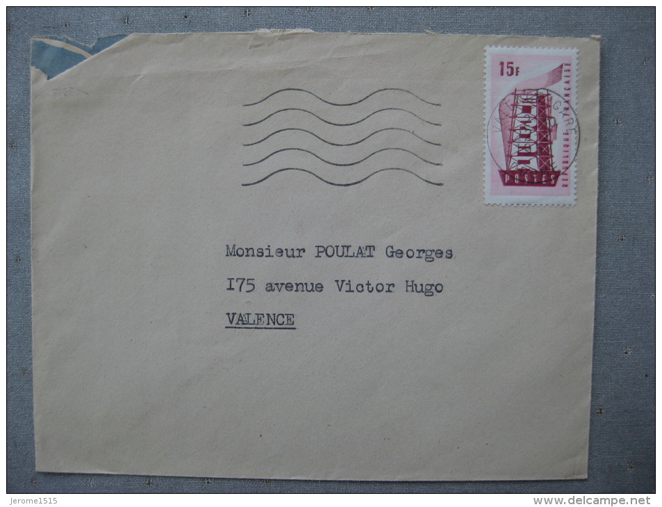 Timbre Sur Enveloppe: Europa 1956  YT N°1076 - Lettres & Documents