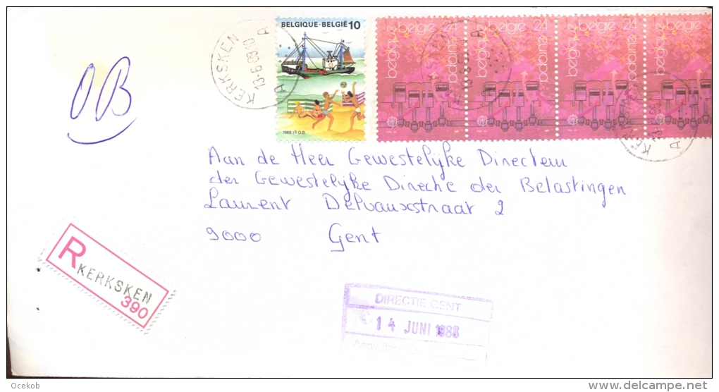 Omslag Enveloppe Aangetekend  Stempel Kerksken 390 - 1988 - Omslagen