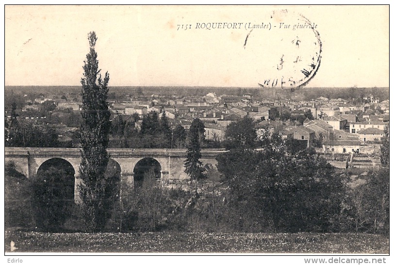 ROQUEFORT(Landes)-Vue Generale   Timbrée TTB - Roquefort