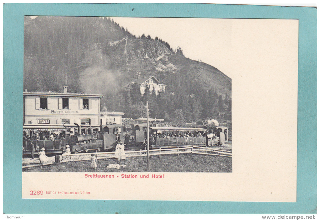 BREITLAUENEN -  STATION  UND  HOTEL  -  TRES BELLE CARTE  PRECURSEUR ANIMEE  - - Lauenen