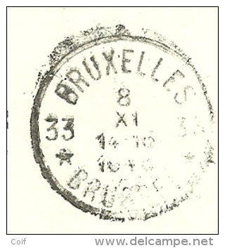 724T Op Brief Aangetekend Met Postagentschapstempel (Agance) * BRUXELLES 33 *, Strookje BRUSSEL 8 Noodaantekenstrookje ! - 1946 -10%