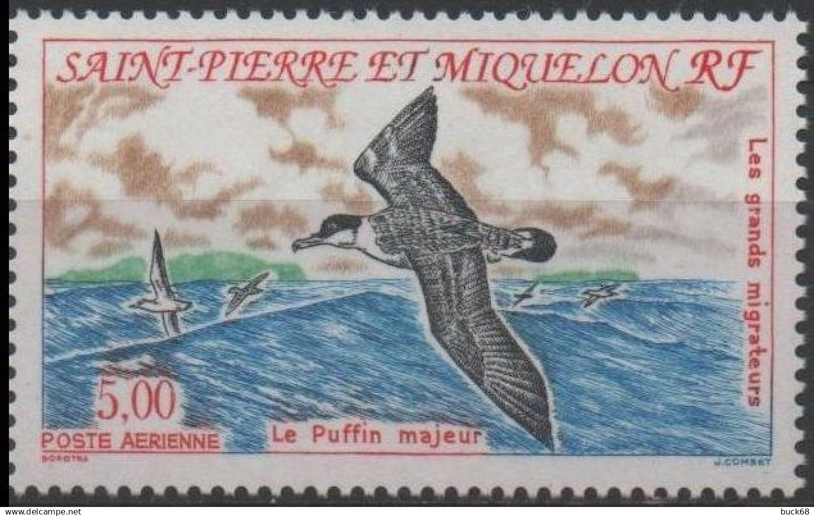 SAINT-PIERRE-ET-MIQUELON Poste Aérienne 72 ** MNH Puffin Majeur - Neufs