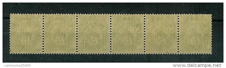 FRANCE TYPE  BLANC PREO N° 41 B ** BANDE DE 6 HORIZONTAL DE ROULETTE - 1900-29 Blanc