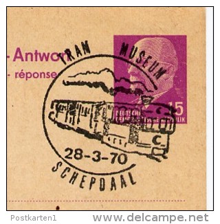 STREETCAR MUSEUM SCHEPDAAL Belgium 1970 On East German Postal Card P74 A Private Printing Böttner #1 - Tramways