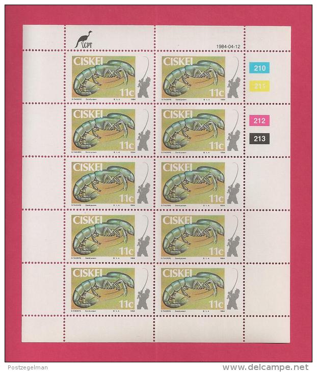 CISKEI, 1984, MNH Stamp(s) In Full Sheets, Fish Bait, Nr(s) 57-60, Scan S911 - Ciskei