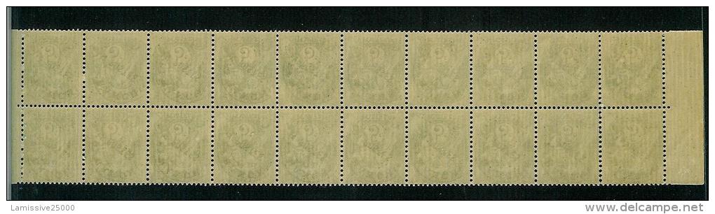 FRANCE TYPE  BLANC PREO N° 41 B ** BANDE DE 20 HORIZONTAL DE ROULETTE UN TIMBRE SEPARE CASE 10 - 1900-29 Blanc