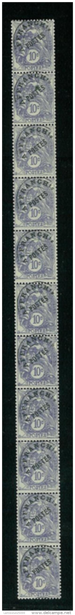 FRANCE TYPE  BLANC PREO N° 43  */** BANDE DE 11 DE ROULETTE - 1900-29 Blanc