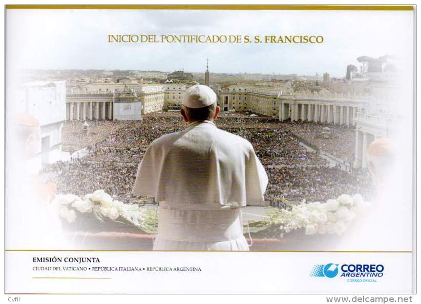 ARGENTINA 2013 - POPE FRANCIS: JOINT ISSUE With VATICAN (FOLDER) - Oblitérés