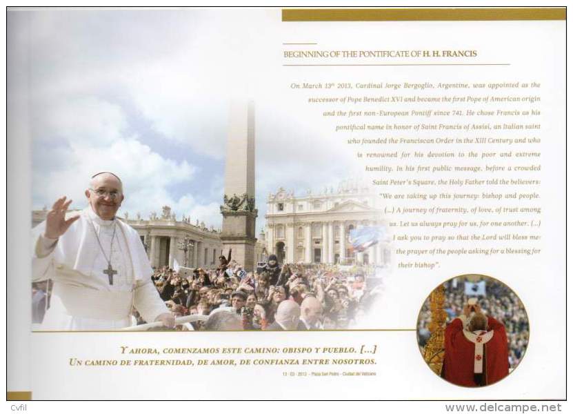 ARGENTINA 2013 - POPE FRANCIS: JOINT ISSUE With VATICAN (FOLDER) - Usati