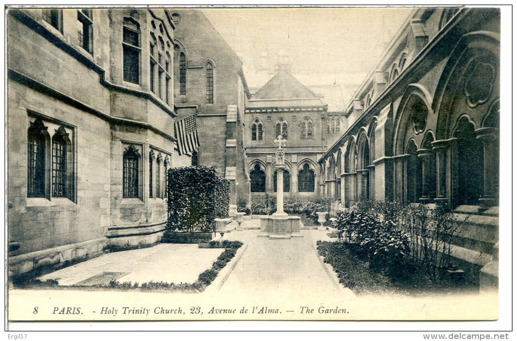 75008 PARIS - Holy Trinity Church - 23 Avenue De L'Alma (Georges V) - Le Jardin - Eglise Américaine De La Sainte Trinité - Distrito: 08