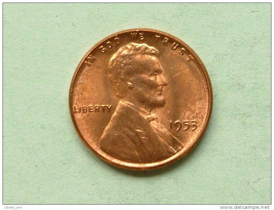 1953 - One Cent / KM A132 ( Uncleaned - For Grade, Please See Photo ) ! - 1909-1958: Lincoln, Wheat Ears Reverse