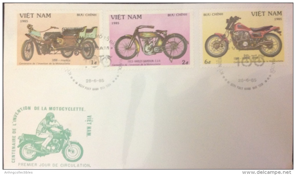 Vietnam: Old Motobykes - 1985 Complteted 03 FDC - Fine - Motos