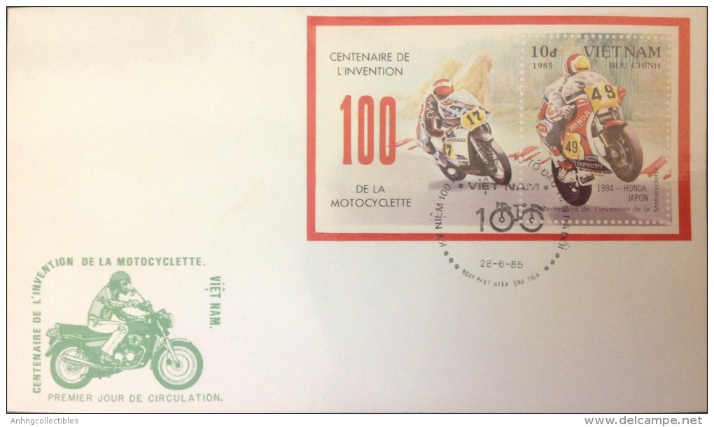 Vietnam: Old Motobykes - 1985 Complteted 03 FDC - Fine - Motos