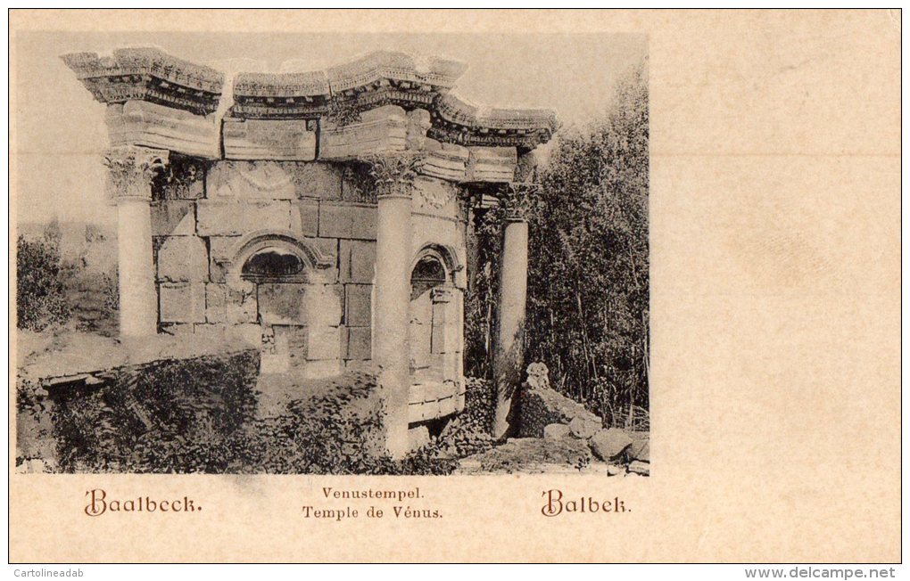 [DC8715]  BAALBECK - VENUSTEMPEL - TEMPLE DE VENUS - BALBEK - CARTOLINA D'EPOCA - Old Postcard - Libano