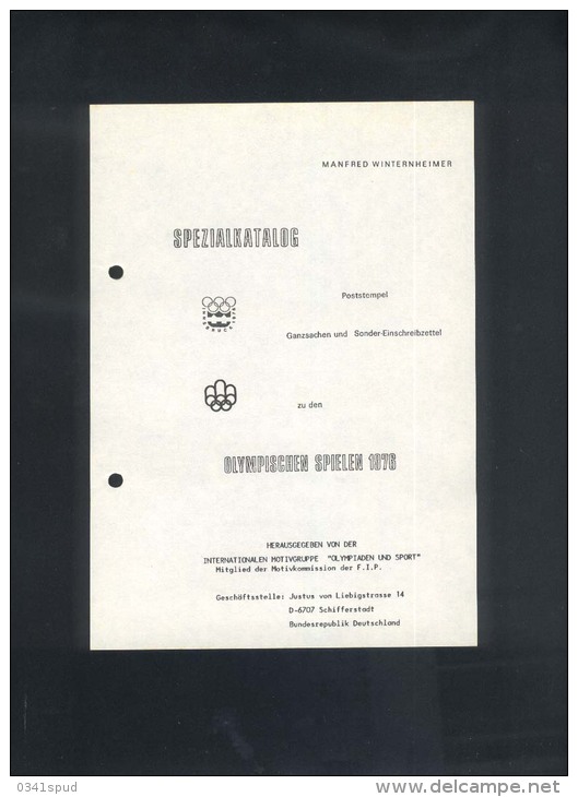 1976  Catalogue JMOS Olympics Innsbruck  Montreal - Temáticas