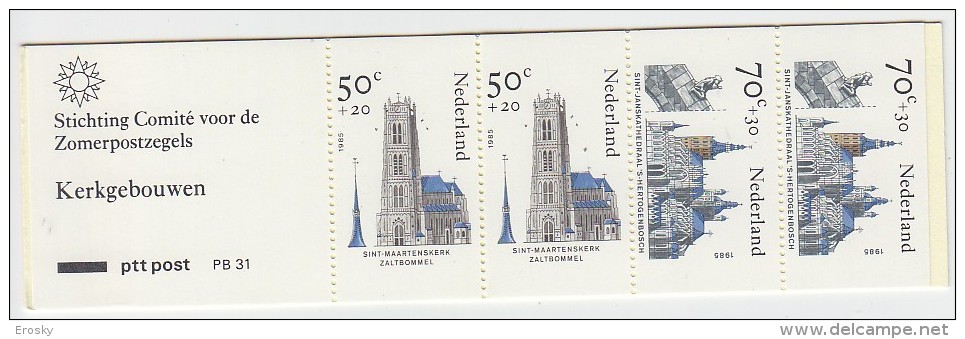 E911 - NEDERLAND PAYS BAS Yv N°1236a CARNET ** Architecture - Carnets Et Roulettes