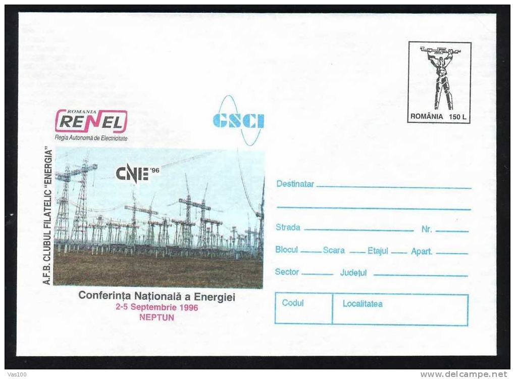 Romania 1996 ENTIER POSTAUX  STATIONERY COVER,WITH ,ENERGIES ,ELECTRICITE,UNUSED. - Elettricità