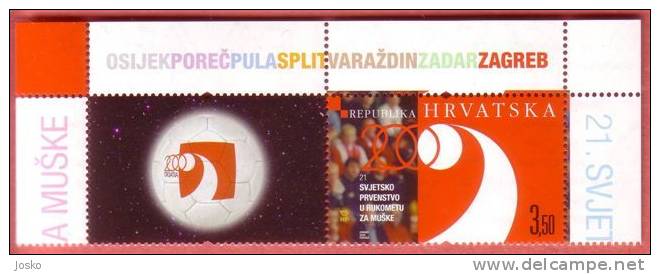 21st MEN’S WORLD HANDBALL CHAMPIONSHIP – CROATIA 2009. ( Croatia Stamp + Label MNH** ) Hand Ball Balonmano Pallamano - Handbal