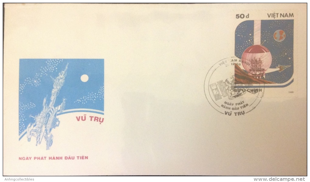 Vietnam: Space - 1988 Completed 05 FDC - Fine - Asia