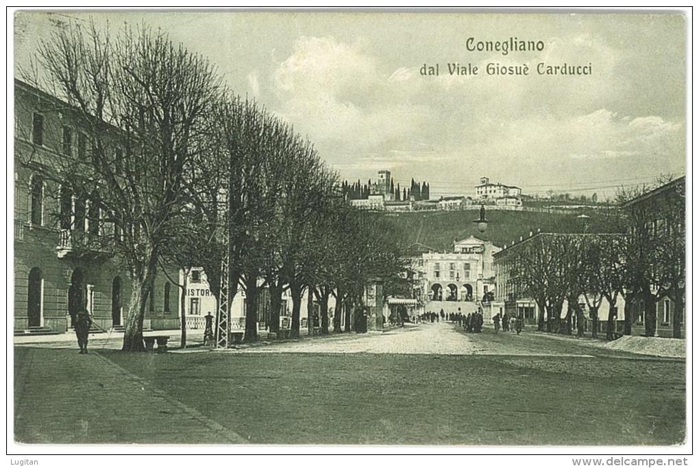 CARTOLINA  - CONEGLIANO DAL VIALE GIOSUE´ CARDUCCI   -  VIAGGIATA ANNO 1916 - Treviso