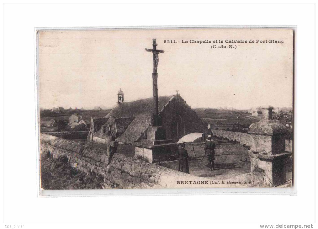 22 PORT BLANC (Penvénan) Chapelle, Calvaire De Port Blanc, Animée, Ed Hamonic 6211, 191? - Penvénan