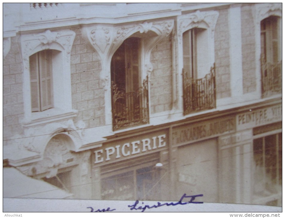 1910  Rue Lépante à Nice Propriété De M. F. G. Devant Magasins épicerie Vitrerie Restaurant Photographie Photo + Fiscal - Lieux