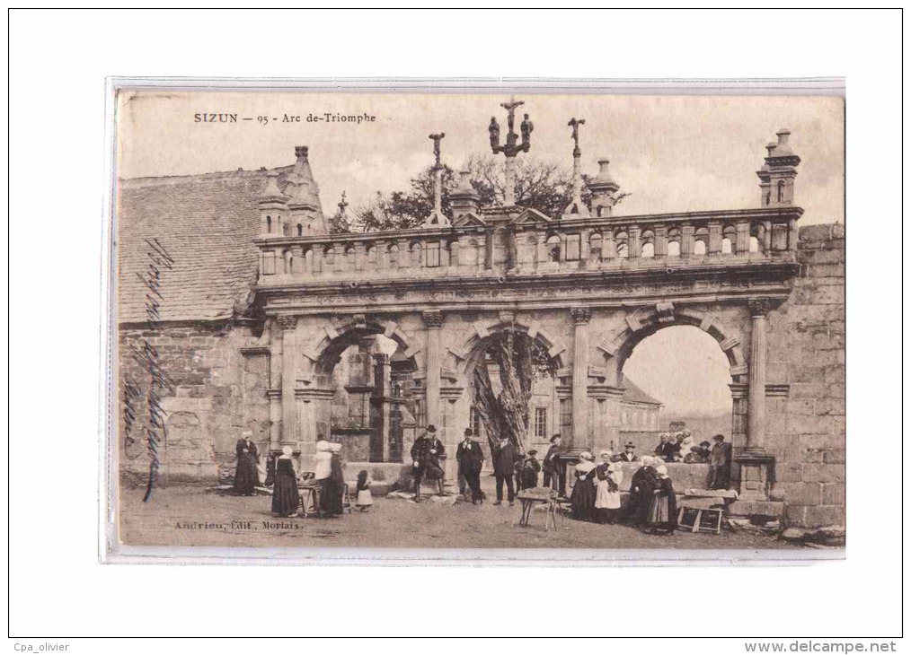29 SIZUN Arc De Triomphe, Calvaire, Animée, Ed Andrieu 95, 1903 - Sizun
