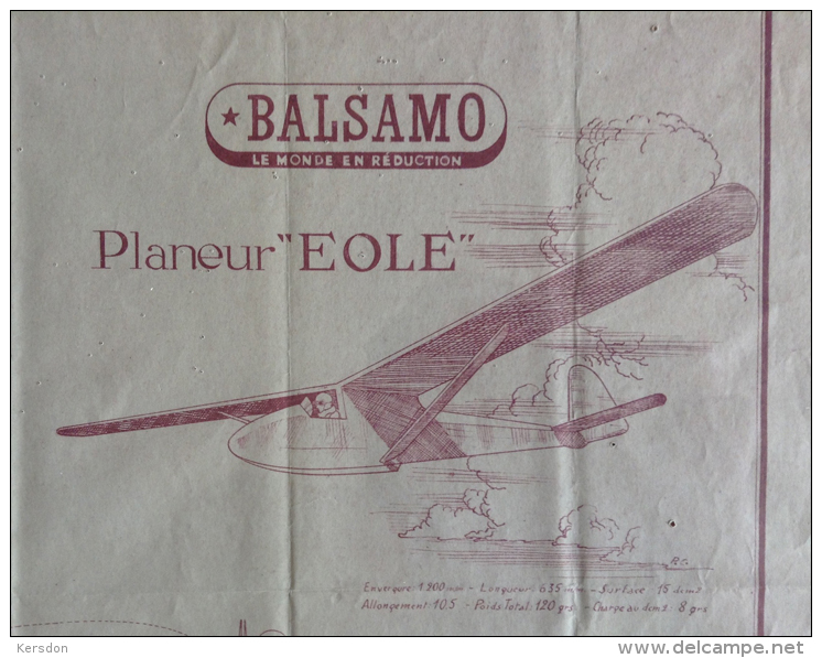 Plan De Construction - Planeur Eole - Balsamo - Avions
