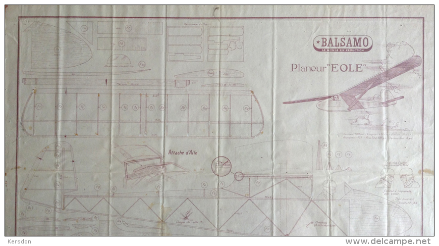 Plan De Construction - Planeur Eole - Balsamo - Flugzeuge