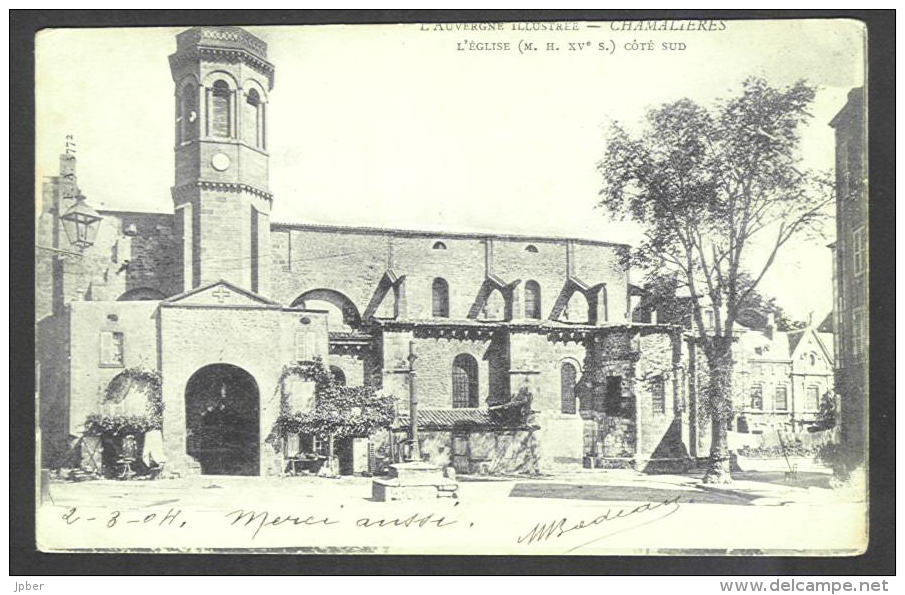 France - CF010 - CP Chamalières (2 Scan) L´église Côté Sud , Calvaire - Timbre Type Blanc 111 1A - Sonstige & Ohne Zuordnung