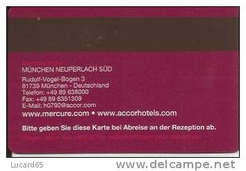 HOTEL KEY CARD - MERCURE HOTEL MUNCHEN - Chiavi Elettroniche Di Alberghi