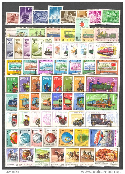 Hungary 1959-1988. Transport Stamp Collection With Betters, 10 Complete Sets MNH (**) - Autres & Non Classés