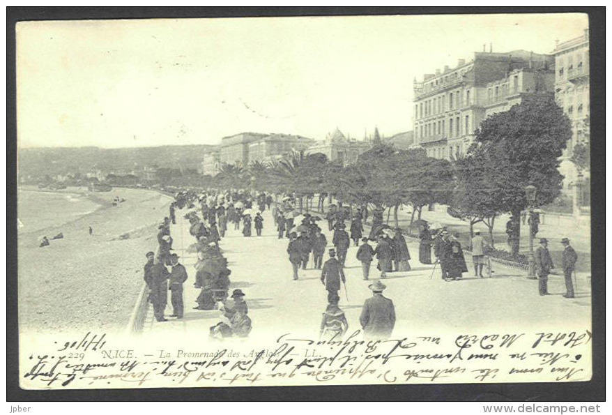 France - CF018 - (2 Scan) CP Nice La Promenade Des Anglais - Timbre Type Blanc 111 1A 2x - Other & Unclassified