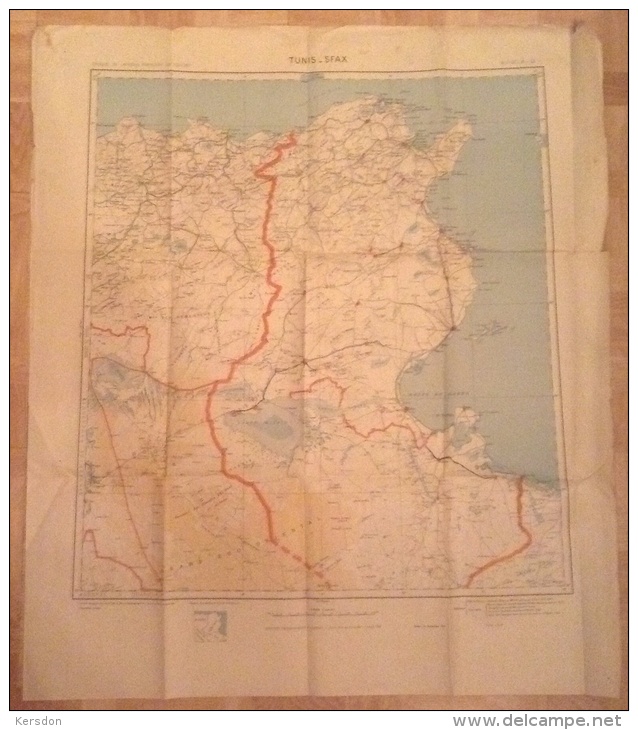 Carte De Tunis Sfax 60x80 - RARE - Cartes/Atlas