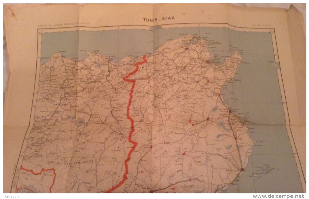 Carte De Tunis Sfax 60x80 - RARE - Cartes/Atlas