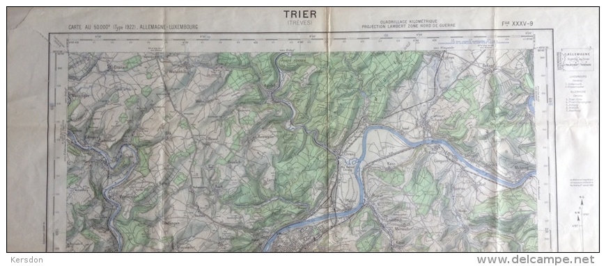 Carte Treves (Trier) Allemagne - RARE - Maps/Atlas