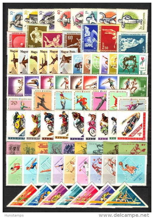 Hungary 1959-1988. Sport Stamp Collection With Betters, 10 Sets MNH (**) - Collections