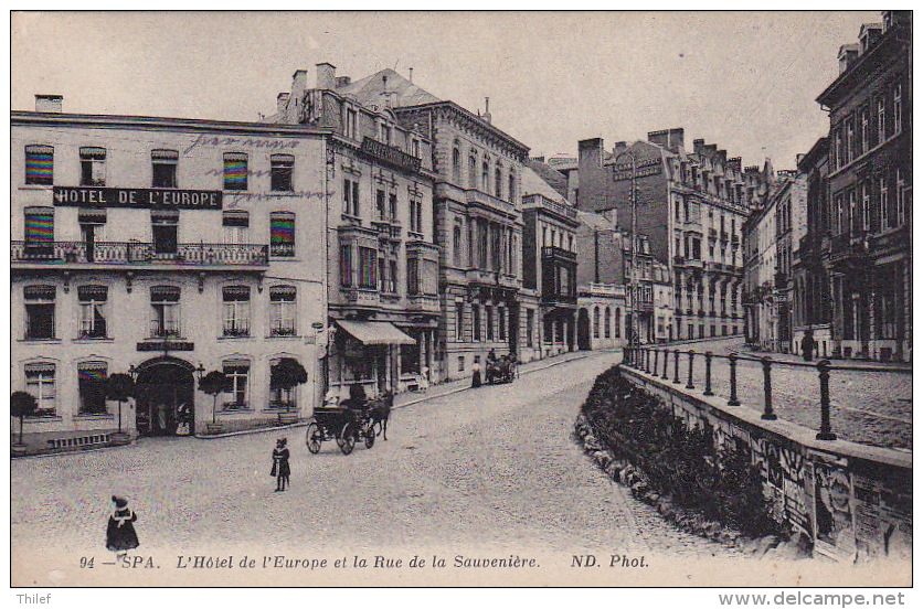 Spa 508: L'Hôtel De L'Europe Et La Rue De La Sauvenière 1916 - Spa