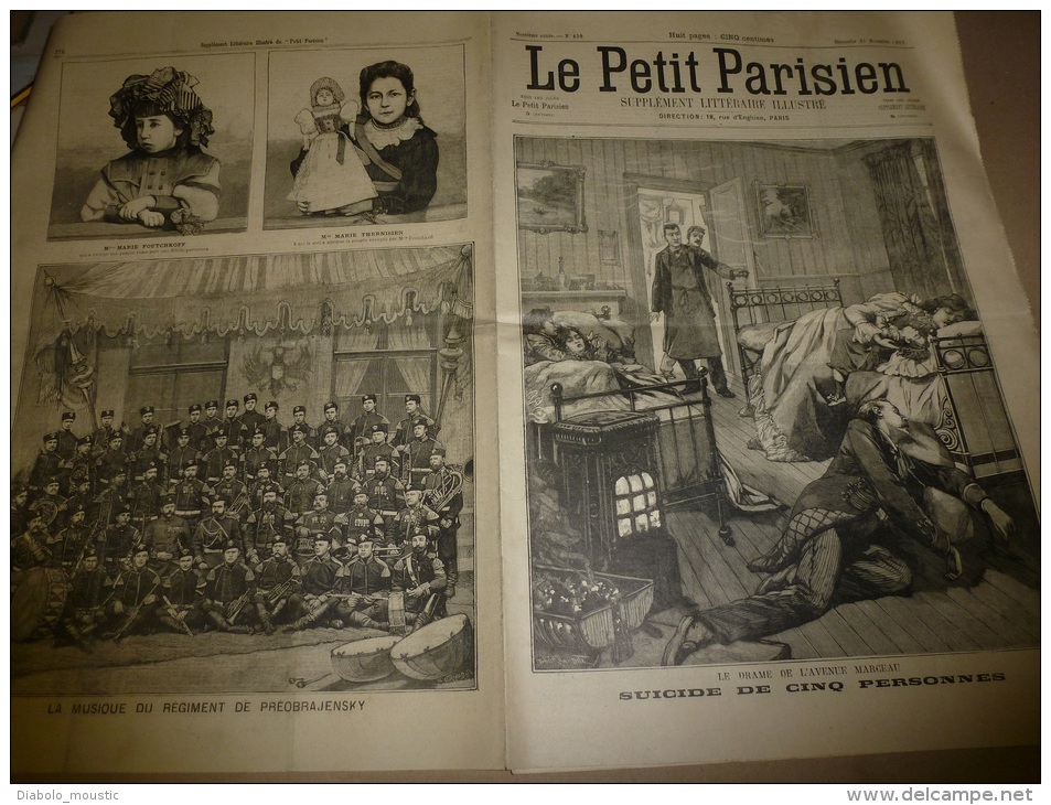 1897 LE PETIT PARISIEN : Gravures D'enfants Et Poupée Russe; Alliance FRANCO-RUSSE (France-Russie); Drame Avenue Marceau - Le Petit Parisien