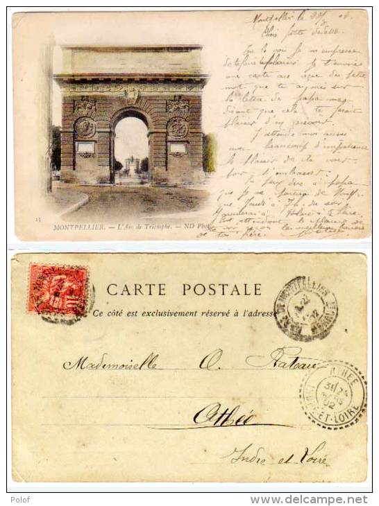 MONTPELLIER - L' Arc De Triomphe- Cachet Perlé De ATHEE  (37)  -  Indice2 (57438) - Montpellier